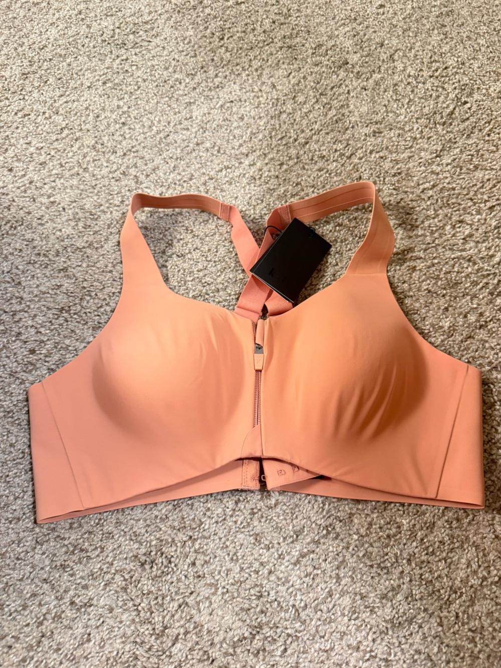 knix Pink Ginger Zip-Front Sports Bra